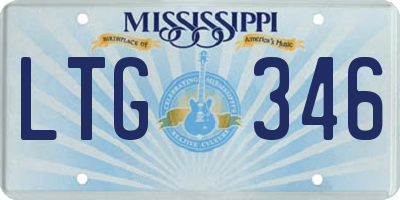 MS license plate LTG346