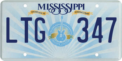 MS license plate LTG347