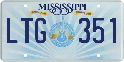 MS license plate LTG351