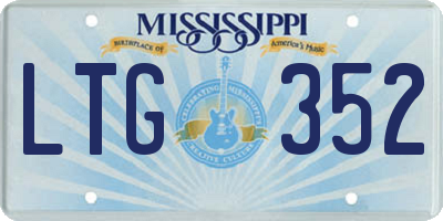 MS license plate LTG352