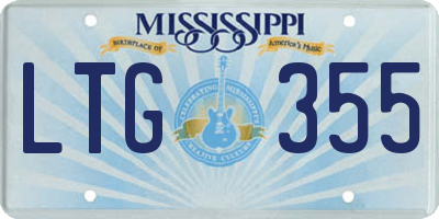 MS license plate LTG355