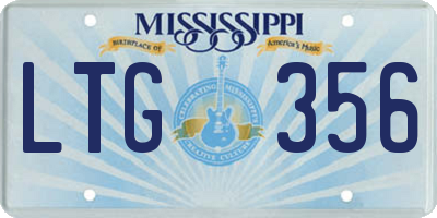 MS license plate LTG356