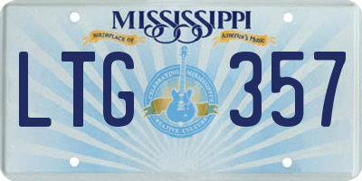 MS license plate LTG357