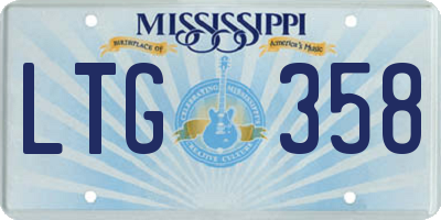 MS license plate LTG358