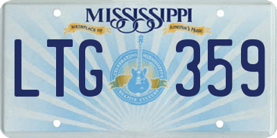 MS license plate LTG359
