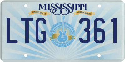MS license plate LTG361