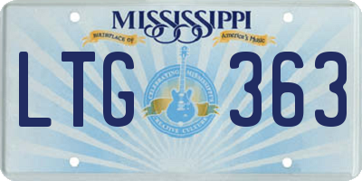 MS license plate LTG363