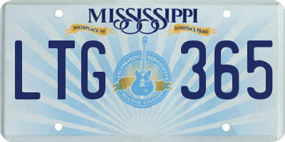 MS license plate LTG365