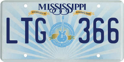 MS license plate LTG366