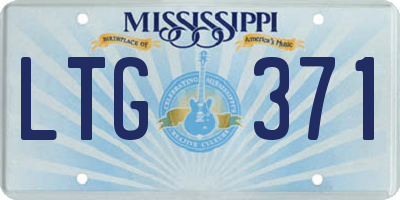 MS license plate LTG371