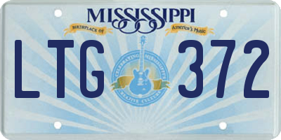 MS license plate LTG372