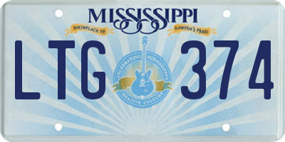 MS license plate LTG374