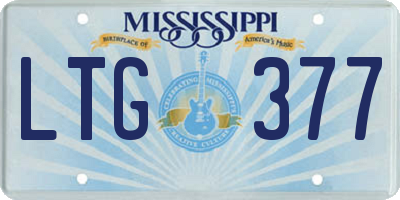 MS license plate LTG377
