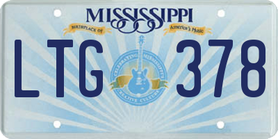 MS license plate LTG378