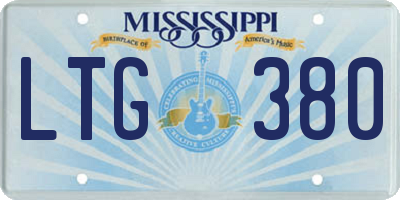 MS license plate LTG380