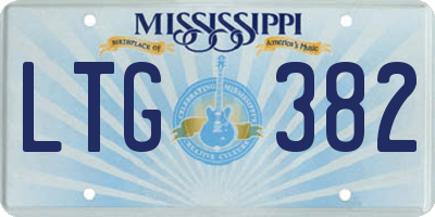 MS license plate LTG382