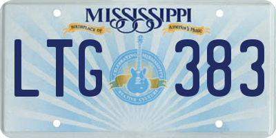 MS license plate LTG383