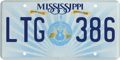 MS license plate LTG386