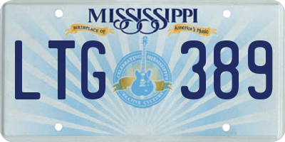 MS license plate LTG389