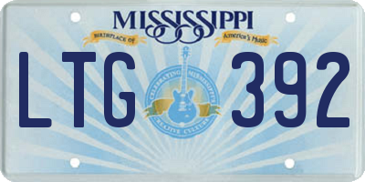 MS license plate LTG392
