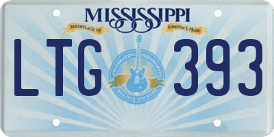 MS license plate LTG393