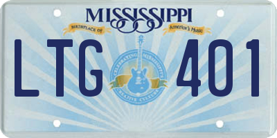 MS license plate LTG401