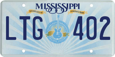 MS license plate LTG402