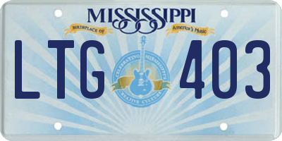 MS license plate LTG403