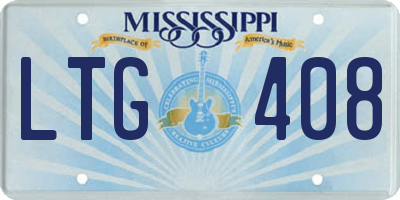MS license plate LTG408