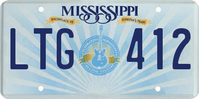 MS license plate LTG412