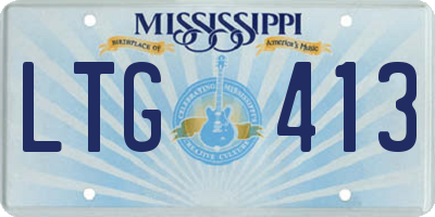 MS license plate LTG413