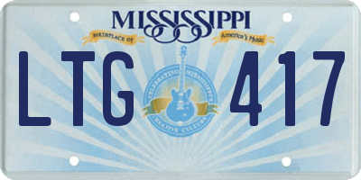 MS license plate LTG417