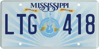 MS license plate LTG418