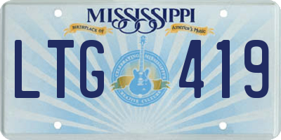MS license plate LTG419