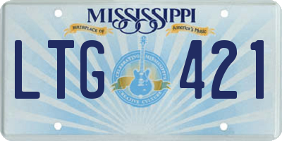 MS license plate LTG421