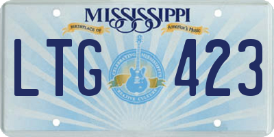 MS license plate LTG423