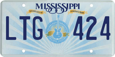 MS license plate LTG424