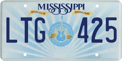 MS license plate LTG425