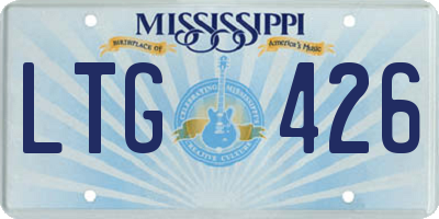 MS license plate LTG426