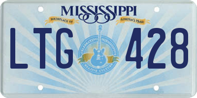 MS license plate LTG428