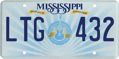 MS license plate LTG432