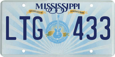 MS license plate LTG433