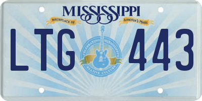 MS license plate LTG443