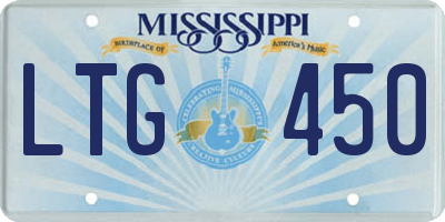 MS license plate LTG450