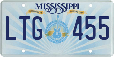 MS license plate LTG455
