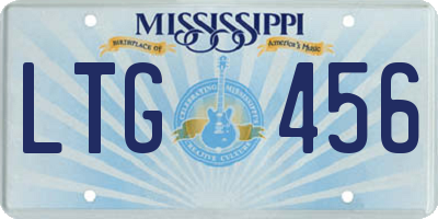 MS license plate LTG456