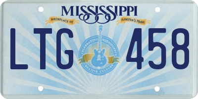 MS license plate LTG458