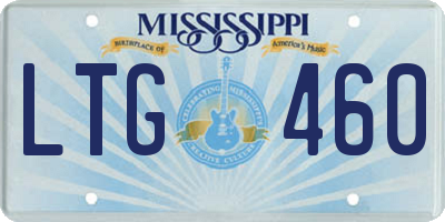 MS license plate LTG460