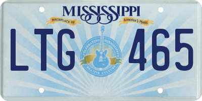MS license plate LTG465