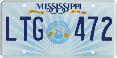 MS license plate LTG472